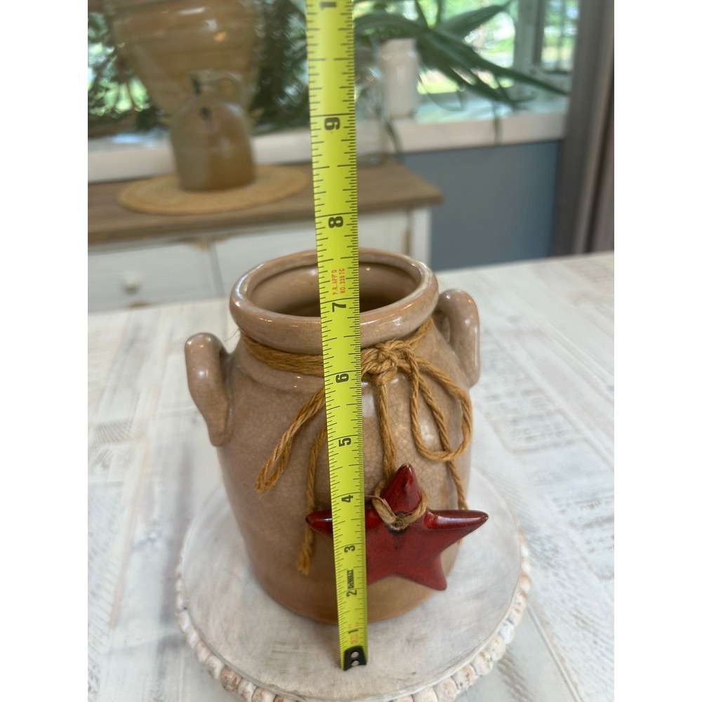 Farm house brown glazed ceramic jug with ceramic star.‎ - Picture 6 of 7